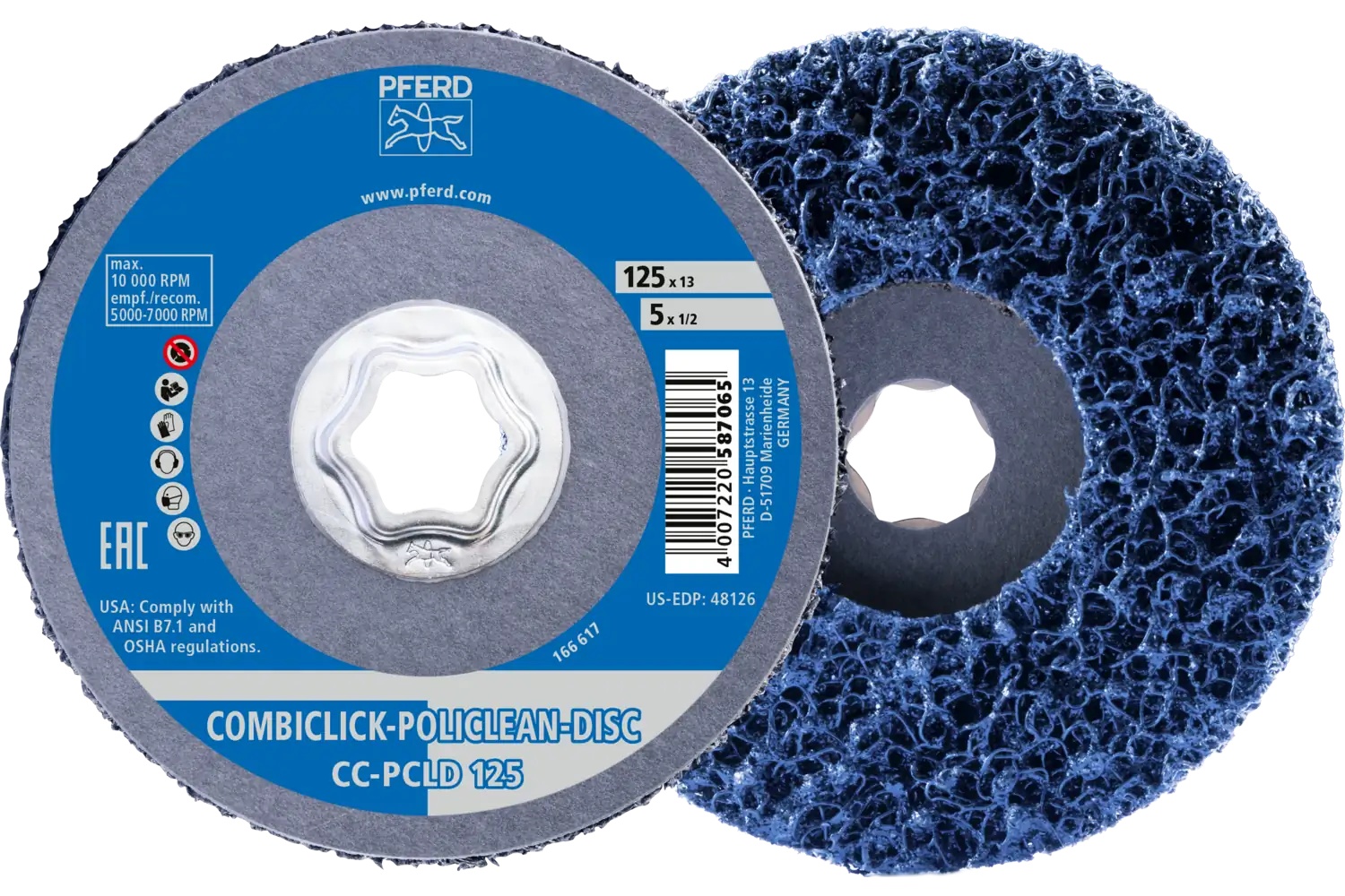 Picture of Pferd Combiclick® PoliClean® Plus Disc, 5", Aluminum Oxide